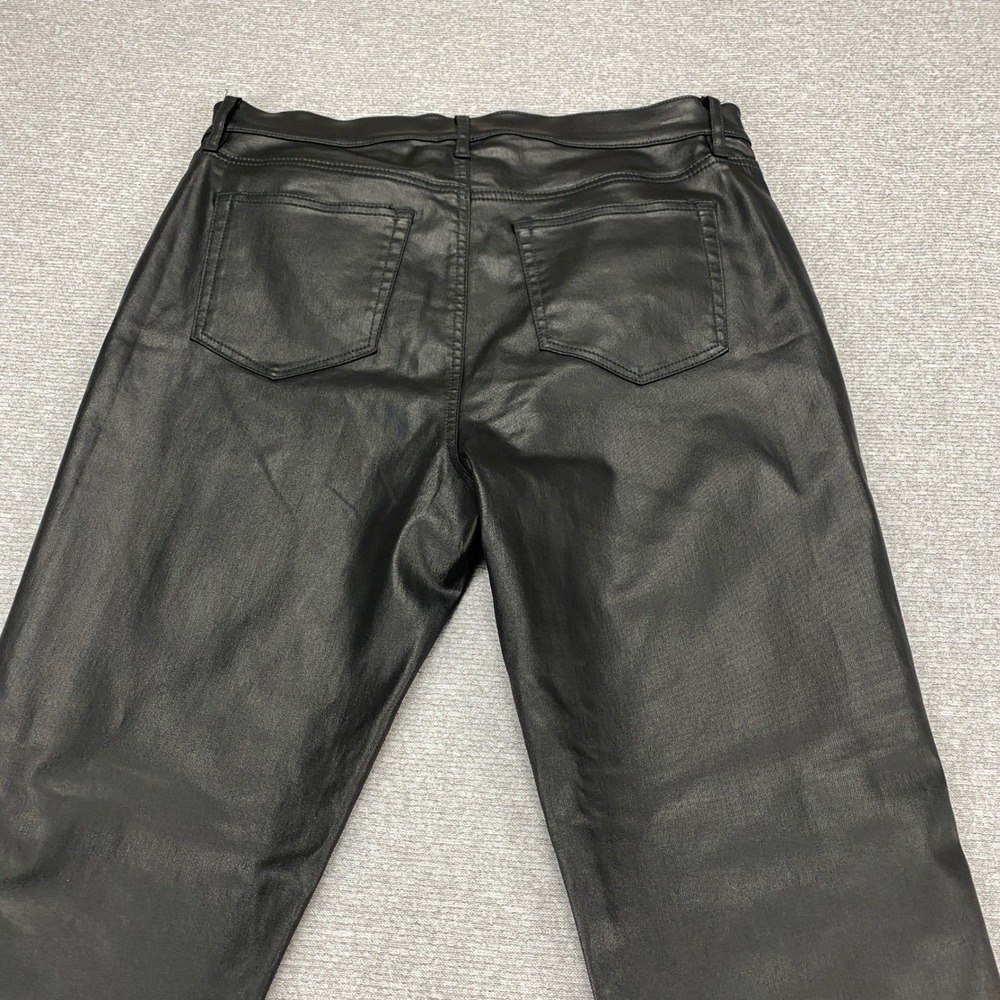 LOFT The Skinny Coated Jeans Black Faux Leather Look Pants Size 30 10 High Rise - Picture 14 of 14